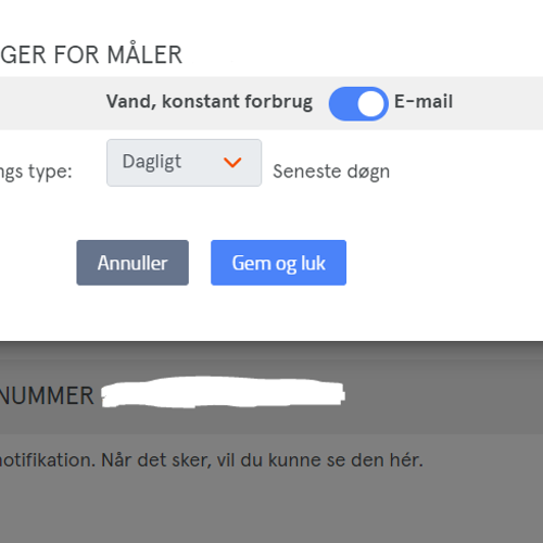 Viser indstillinger for notifikationer på "Min side".